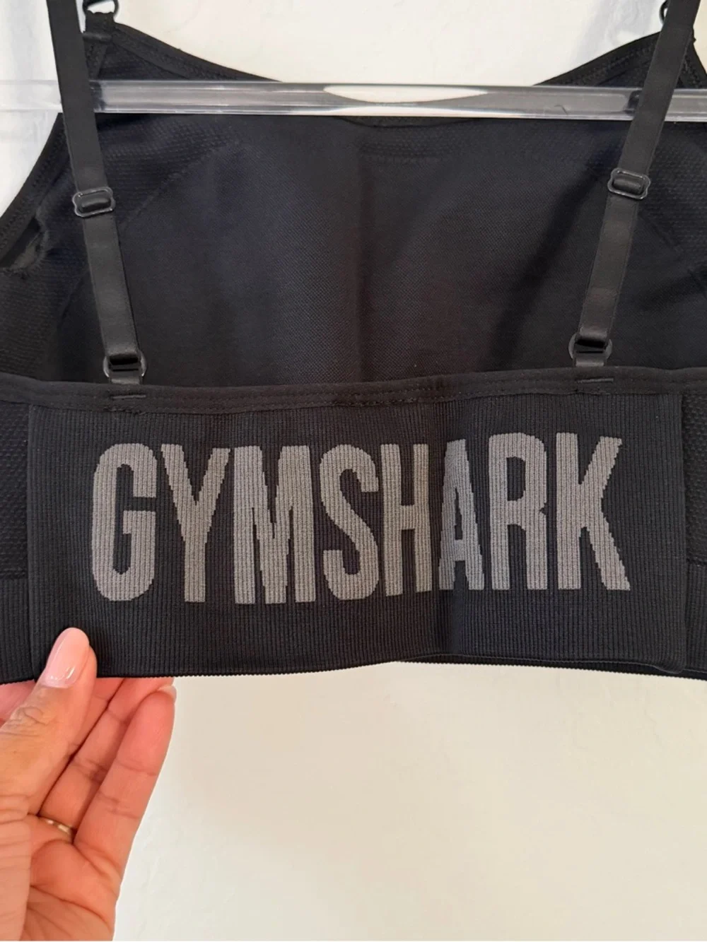 Gymshark Black High-Neck Strappy Sports Bralette - Picture 5 of 7